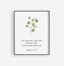 Load image into Gallery viewer, Psalm 121:5 The Lord Is Your Keeper Printables, Greenery Scripture
