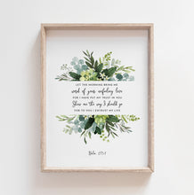 Load image into Gallery viewer, psalm 143 8 scripture wall art printable minimal