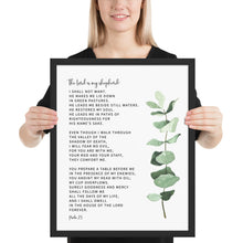 Load image into Gallery viewer, Psalm 23 Bible Verse Art Print, Greenery Scripture