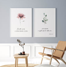 Load image into Gallery viewer, Psalm 51:10 Renew a Right Spirit Set of 2 Printables, Floral Scripture