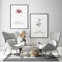 Load image into Gallery viewer, Psalm 51:10 Renew a Right Spirit Set of 2 Printables, Floral Scripture