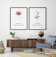 Load image into Gallery viewer, Psalm 51:10 Renew a Right Spirit Set of 2 Printables, Floral Scripture