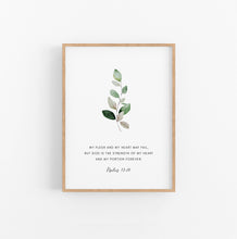 Load image into Gallery viewer, Psalm 73:26 God is the Strength Set of 3 Printables, Floral Scripture