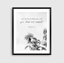 Load image into Gallery viewer, Psalm 91:4 He Will Cover You Set of 3 Printables, Floral Scripture
