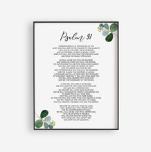 Load image into Gallery viewer, Psalm 91 Bible Verse Printables, Greenery Scripture