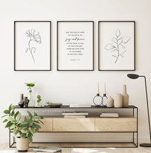 Load image into Gallery viewer, Romans 15:13 Joy and Peace Set of 3 Printables, Modern Scripture