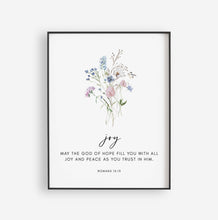 Load image into Gallery viewer, Romans 15:13 Joy Printables, Floral Scripture