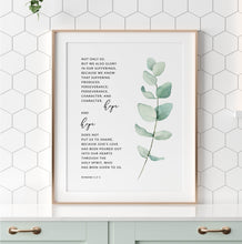 Load image into Gallery viewer, Romans 5:3-5 Perseverance Hope Printables, Greenery Scripture