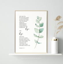 Load image into Gallery viewer, Romans 5:3-5 Perseverance Hope Printables, Greenery Scripture