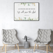 Load image into Gallery viewer, Joshua 24:15 Serve the Lord Mailed Print, Greenery Scripture