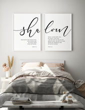 Load image into Gallery viewer, Mark 5:34 & John 14:17 Shalom Set of 2 Printables, Modern Scripture
