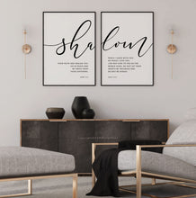 Load image into Gallery viewer, Mark 5:34 & John 14:17 Shalom Set of 2 Printables, Modern Scripture