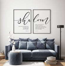Load image into Gallery viewer, Mark 5:34 & John 14:17 Shalom Set of 2 Printables, Modern Scripture