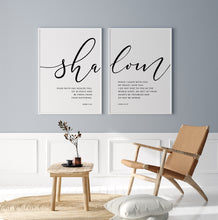Load image into Gallery viewer, Mark 5:34 & John 14:17 Shalom Set of 2 Printables, Modern Scripture