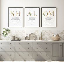 Load image into Gallery viewer, Shalom Set of 3 Printables, Gold Scripture