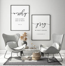 Load image into Gallery viewer, John 4:24 Worship Pray Set of 2 Printables, Modern Scripture