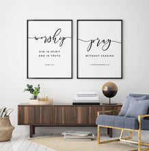 Load image into Gallery viewer, John 4:24 Worship Pray Set of 2 Printables, Modern Scripture