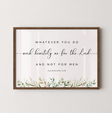 Load image into Gallery viewer, Colossians 3:23 Work Heartily Printables, Greenery Scripture

