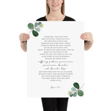 Load image into Gallery viewer, Romans 5:1-5 Perseverance Hope Art Print, Greenery Scripture
