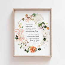 Load image into Gallery viewer, Ephesians 4:2-3 Be Completely Humble Printables, Floral Scripture
