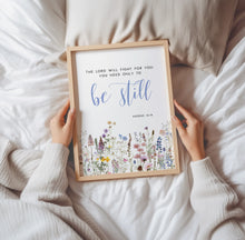 Load image into Gallery viewer, Exodus 14:14 Be Still Printables, Floral Scripture
