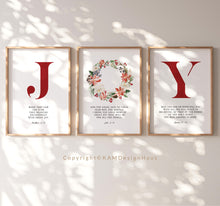 Load image into Gallery viewer, Romans 15:13 JOY Set of 3 Printables, Christmas Scripture
