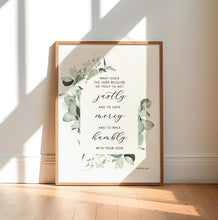 Load image into Gallery viewer, Micah 6:8 Walk Humbly Printables, Greenery Scripture
