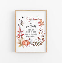 Load image into Gallery viewer, Psalm 9:1 Give Thanks to You Printables, Autumn Scripture
