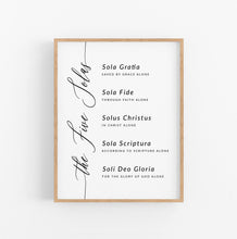 Load image into Gallery viewer, The Five Solas Art Print, Modern Scripture
