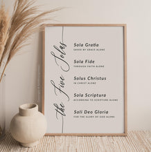 Load image into Gallery viewer, The Five Solas Art Print, Modern Scripture
