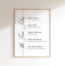 Load image into Gallery viewer, The Five Solas Art Print, Modern Scripture
