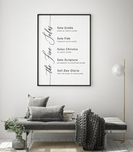 Load image into Gallery viewer, The Five Solas Art Print, Modern Scripture
