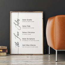 Load image into Gallery viewer, The Five Solas Art Print, Modern Scripture
