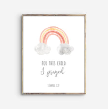 Load image into Gallery viewer, Samuel 1:27 I Prayed Nursery Art Print, Scripture Colors In Nature
