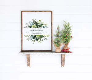 1 Thessalonians 5:16-18 Rejoice Always Printables, Greenery Scripture