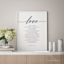 Load image into Gallery viewer, 1 Corinthians 13:4-8 Love Printables, Wedding Modern Scripture
