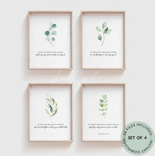 Load image into Gallery viewer, 1 Corinthians 13:4-8 Set of 4 Printables, Greenery Scripture
