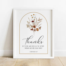 Load image into Gallery viewer, 1 Corinthians 15:57 Thanks be to God Printables, Floral Scripture

