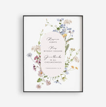 Load image into Gallery viewer, 1 Thessalonians 5:16-18 Printables, Floral Scripture
