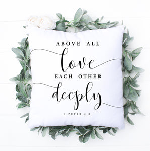 Modern Love Each Other Premium Linen Style Pillow