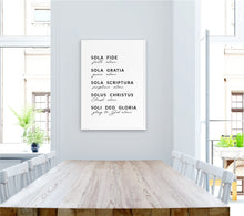 Load image into Gallery viewer, The Five Solas Christian Art Print, Modern Scripture
