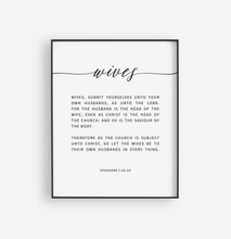 Load image into Gallery viewer, Ephesians 5:22-28 Wives &amp; Husbands Printables, Wedding Modern Scripture
