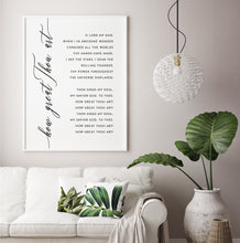 Load image into Gallery viewer, how great thou art song wall art print white frame scandinavian
