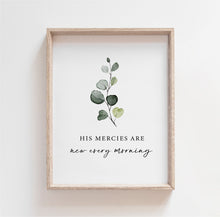 Load image into Gallery viewer, Lamentations 3:23 New Every Morning Art Print, Greenery Scripture
