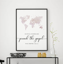 Load image into Gallery viewer, Mark 16:15 Preach The Gospel Art Print, Scripture Colors In Nature
