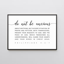 Load image into Gallery viewer, Philippians 4:6-7 Do Not Be Anxious Art Print, Modern Scripture
