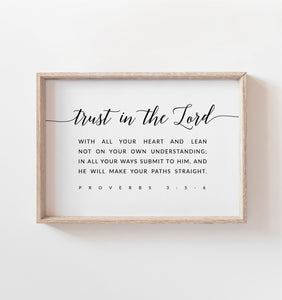 Proverbs 3:5-6 Trust In The Lord Printables, Modern Scripture