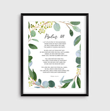 Load image into Gallery viewer, Psalm 121 I Lift Up My Eyes Art Print, Greenery Scripture
