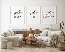 Load image into Gallery viewer, The Five Solas set of 5 Christian Printables, Modern Quote Download
