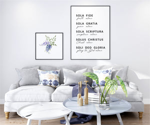 The Five Solas Christian Printables, Modern Quote Download